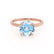 PARIS - Round Aqua Spinel & Diamond 18k Rose Gold Petite Hidden Halo