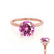 PARIS - Round Pink Sapphire & Diamond 18k Rose Gold Petite Hidden Halo