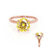 PARIS - Round Yellow Sapphire & Diamond 18k Rose Gold Petite Hidden Halo