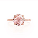 PARIS - Chatham® Round Champagne Sapphire & Diamond 18k Rose Gold Petite Hidden Halo