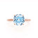PARIS - Round Aqua Spinel & Diamond 18k Rose Gold Petite Hidden Halo