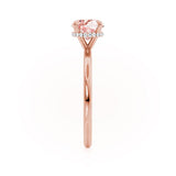PARIS - Chatham® Round Champagne Sapphire & Diamond 18k Rose Gold Petite Hidden Halo