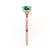 PARIS - Round Emerald & Diamond 18k Rose Gold Petite Hidden Halo