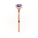 PARIS - Round Blue Sapphire & Diamond 18k Rose Gold Petite Hidden Halo