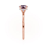 PARIS - Chatham® Round Alexandrite & Diamond 18k Rose Gold Petite Hidden Halo