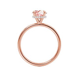 PARIS - Chatham® Round Champagne Sapphire & Diamond 18k Rose Gold Petite Hidden Halo