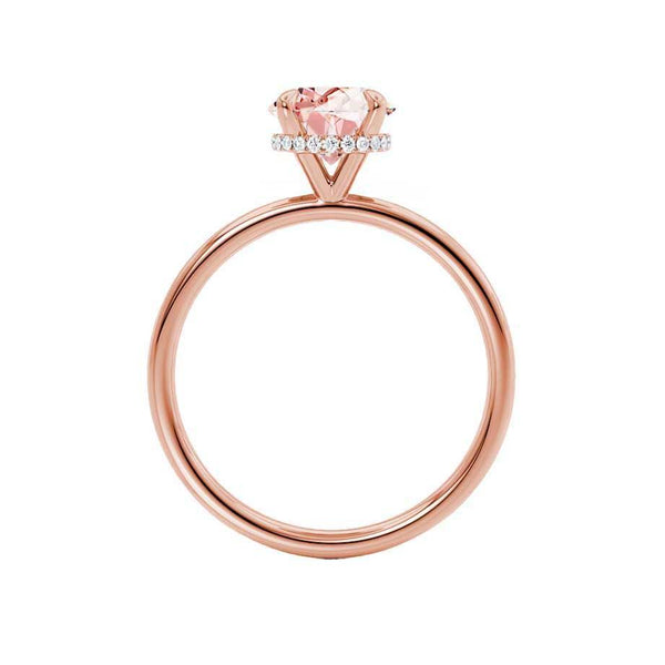 PARIS - Chatham® Round Champagne Sapphire & Diamond 18k Rose Gold Petite Hidden Halo