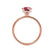 PARIS - Round Ruby & Diamond 18k Rose Gold Petite Hidden Halo