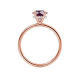 PARIS - Chatham® Round Alexandrite & Diamond 18k Rose Gold Petite Hidden Halo