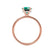 PARIS - Round Emerald & Diamond 18k Rose Gold Petite Hidden Halo