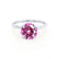 PARIS - Round Pink Sapphire & Diamond 950 Platinum Petite Hidden Halo