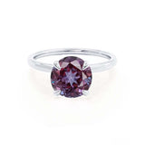 PARIS - Chatham® Round Alexandrite & Diamond 18k White Gold Petite Hidden Halo