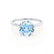 PARIS - Round Aqua Spinel & Diamond 18k White Gold Petite Hidden Halo