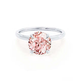 PARIS - Chatham® Round Champagne Sapphire & Diamond 18k White Gold Petite Hidden Halo