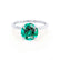 PARIS - Round Emerald & Diamond 18k White Gold Petite Hidden Halo