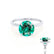 PARIS - Round Emerald & Diamond 18k White Gold Petite Hidden Halo