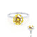 PARIS - Round Yellow Sapphire & Diamond 18k White Gold Petite Hidden Halo