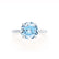 PARIS - Round Aqua Spinel & Diamond 18k White Gold Petite Hidden Halo