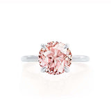 PARIS - Chatham® Round Champagne Sapphire & Diamond 18k White Gold Petite Hidden Halo