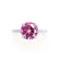 PARIS - Round Pink Sapphire & Diamond 950 Platinum Petite Hidden Halo