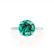 PARIS - Round Emerald & Diamond 18k White Gold Petite Hidden Halo