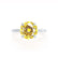 PARIS - Round Yellow Sapphire & Diamond 18k White Gold Petite Hidden Halo