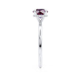 PARIS - Chatham® Round Alexandrite & Diamond 18k White Gold Petite Hidden Halo