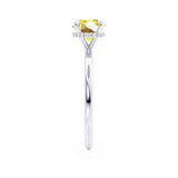 PARIS - Chatham® Round Yellow Sapphire & Diamond 18k White Gold Petite Hidden Halo