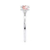 PARIS - Chatham® Round Champagne Sapphire & Diamond 18k White Gold Petite Hidden Halo