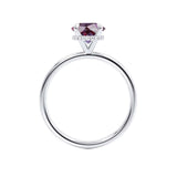 PARIS - Chatham® Round Alexandrite & Diamond 18k White Gold Petite Hidden Halo