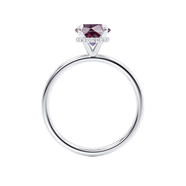 PARIS - Chatham® Round Alexandrite & Diamond 950 Platinum Petite Hidden Halo