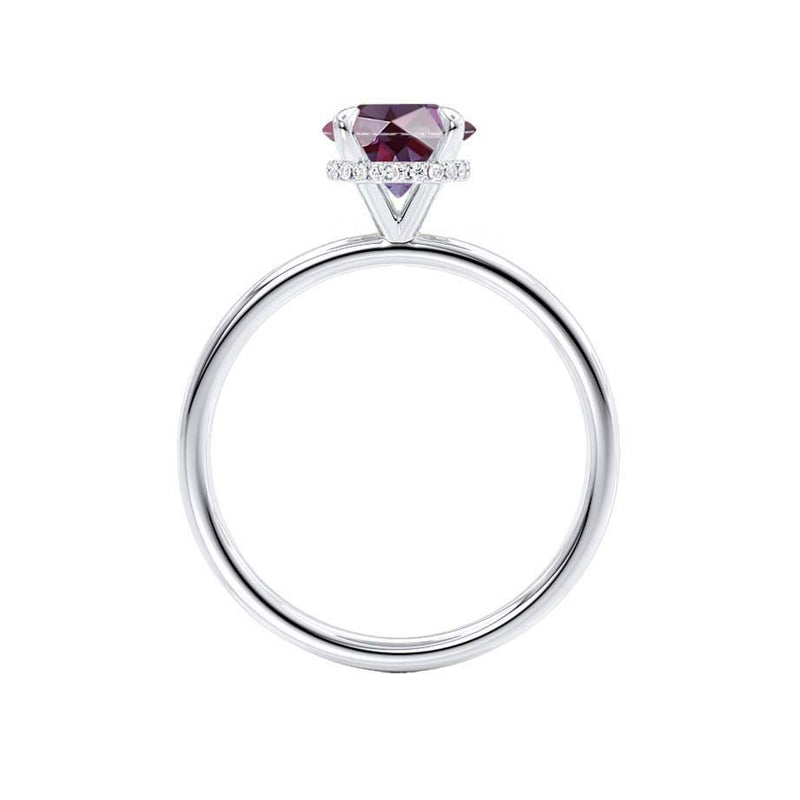 PARIS - Chatham® Round Alexandrite & Diamond 18k White Gold Petite Hidden Halo