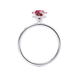 PARIS - Chatham® Round Ruby & Diamond 18k White Gold Petite Hidden Halo