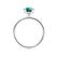 PARIS - Round Emerald & Diamond 18k White Gold Petite Hidden Halo