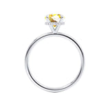 PARIS - Chatham® Round Yellow Sapphire & Diamond 18k White Gold Petite Hidden Halo