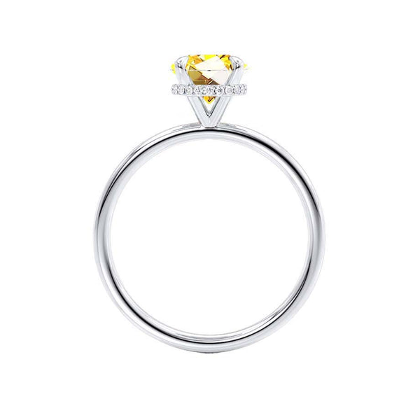 PARIS - Chatham® Round Yellow Sapphire & Diamond 18k White Gold Petite Hidden Halo