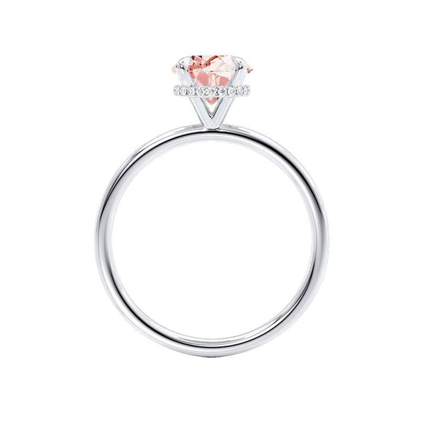 PARIS - Chatham® Round Champagne Sapphire & Diamond 950 Platinum Petite Hidden Halo
