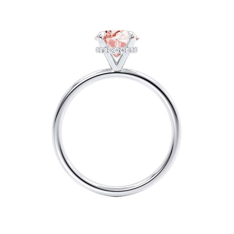 PARIS - Chatham® Round Champagne Sapphire & Diamond 18k White Gold Petite Hidden Halo