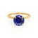 PARIS - Round Blue Sapphire & Diamond 18k Yellow Gold Petite Hidden Halo