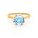PARIS - Round Aqua Spinel & Diamond 18k Yellow Gold Petite Hidden Halo