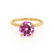 PARIS - Round Pink Sapphire & Diamond 18k Yellow Gold Petite Hidden Halo