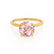 PARIS - Round Champagne Sapphire & Diamond 18k Yellow Gold Petite Hidden Halo
