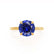 PARIS - Round Blue Sapphire & Diamond 18k Yellow Gold Petite Hidden Halo