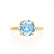 PARIS - Round Aqua Spinel & Diamond 18k Yellow Gold Petite Hidden Halo
