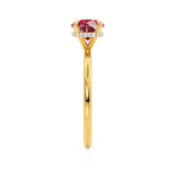 PARIS - Chatham® Round Ruby & Diamond 18k Yellow Gold Petite Hidden Halo