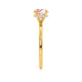 PARIS - Chatham® Round Champagne Sapphire & Diamond 18k Yellow Gold Petite Hidden Halo