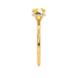 PARIS - Chatham® Round Yellow Sapphire & Diamond 18k Yellow Gold Petite Hidden Halo
