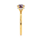 PARIS - Chatham® Round Alexandrite & Diamond 18k Yellow Gold Petite Hidden Halo