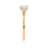 PARIS - Chatham® Round Aqua Spinel & Diamond 18k Yellow Gold Petite Hidden Halo