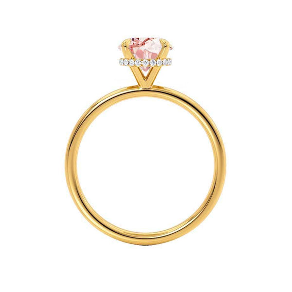 PARIS - Chatham® Round Champagne Sapphire & Diamond 18k Yellow Gold Petite Hidden Halo